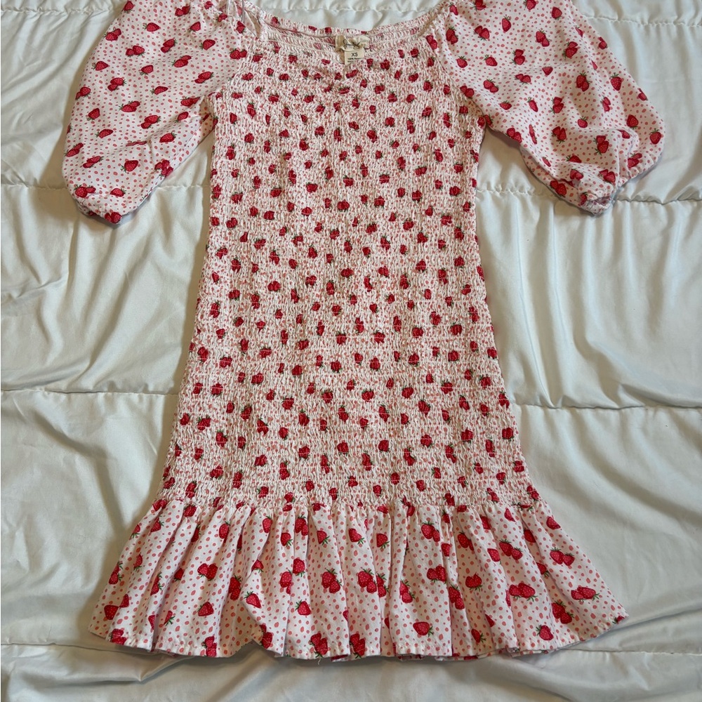 Jessica Simpson strawberry Pink and Red Polka Dot  Dress